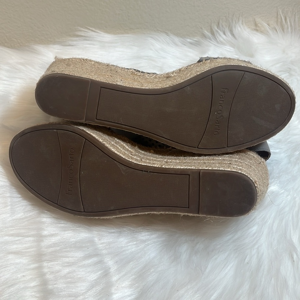 Franco Sarto Grey Wedge Open Toe Sandal - Picture 9 of 10